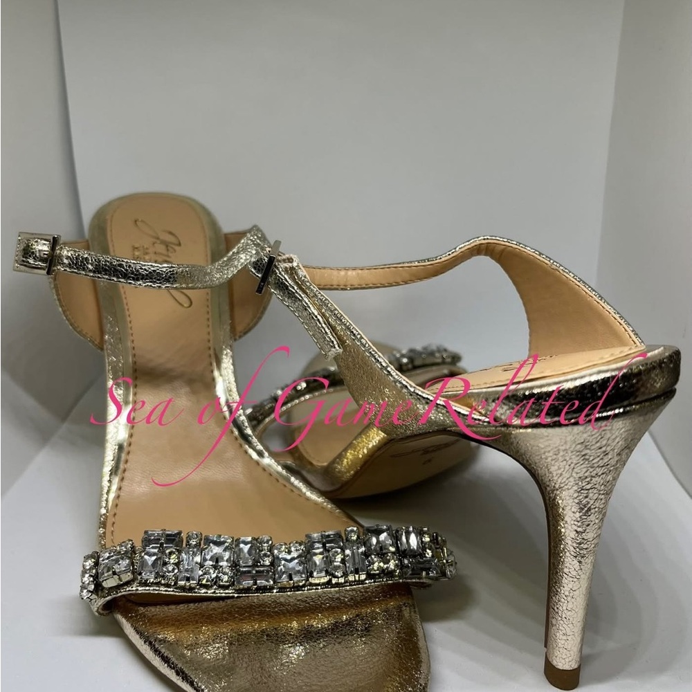 Badgley Mischka Silver Embellished Heels
